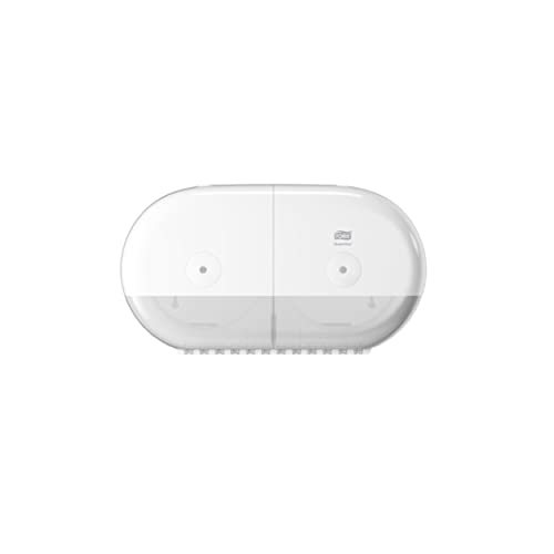 Tork SmartOne Twin Mini Toilet Roll Wall Mounted Dispenser White T9, High Capacity, Elevation Range, 682000