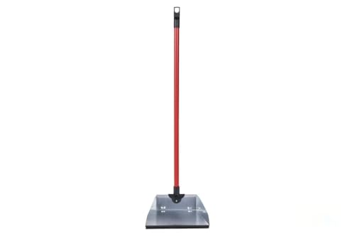 recogedor - recogedor metálico galvanizado con Goma y Mango, Dimensiones 83 x 24 cm, Ideal para Recoger y canalizar residuos fácilmente.