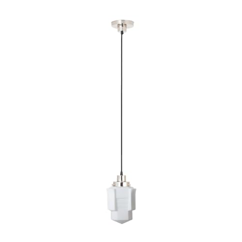 Suspension Apollo 20's Nickel lustre Art Déco aux finitions nobles