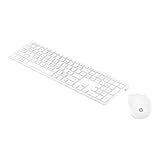 HP Pavilion 800 Combo de Teclado y Ratón Inalámbricos - (USB, Teclado con 3 Zonas, Conexión Inalámbrica a 2,4 GHz, Batería Larga Duración), Color Blanco