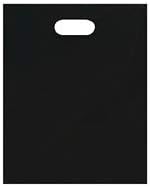 Medium Low Density Black Merchandise Bags - 12”W x 15”H - Case of 1000