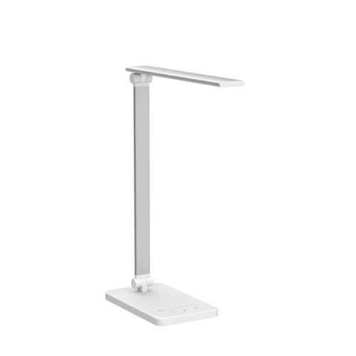 Qualore Desk Lamp, LED Table Lamps with USB Charging Port, 5 Color Mode,5 Brightness Level, Touch Control, 45 Min Auto Timer, Relax Mode, Daylight Bedside Light for Home Office Study Bedroom Nail Kids