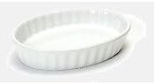 Tuxton BWK-0502 5 Oz. White Oval Fluted Creme Brulee Dish - 12 / CS