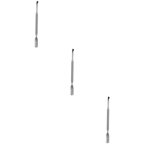 Gogogmee 3 Pcs Nail Cuticle Pusher Trimmer Double-ended Steel Pushers for Dead Skin Removal for Professional Personal Use