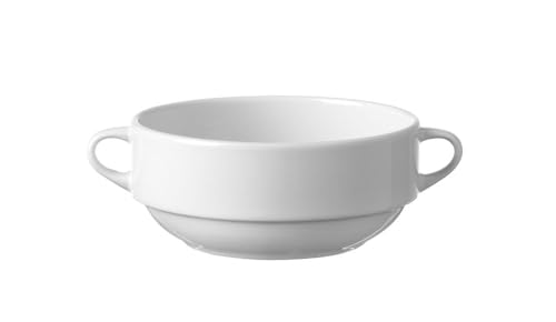 HENDI Bol à soupe avec bords renforcés, 340 ml, ø160 mm, porcelaine blanche
