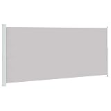 vidaXL Toldo Lateral Retráctil para Patio Separador Terraza Balcón Pantalla Solar Viento Enrollable Retroceso Automático Gris 220x500 cm