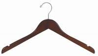 Walnut & Chrome Flat Top Hanger [ Bundle of 25 ]