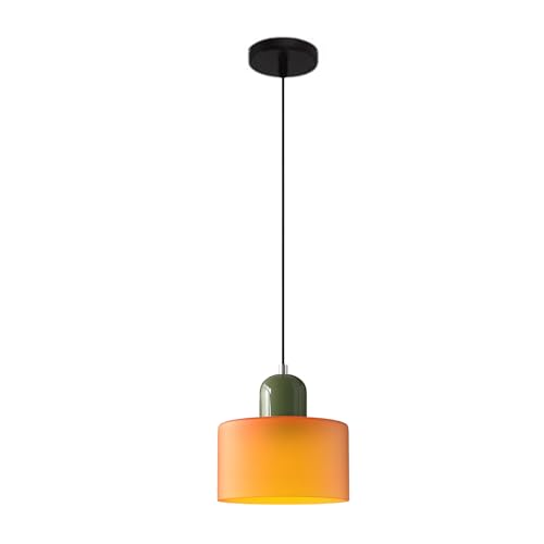 Suspension en verre orange moderne et réglable pour luminaire de chambre
