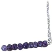 Amethyst Necklace Sterling Silver Chain Genuine Different Amethyst Necklace Layering Necklace Unique Bar Necklace 3-4mm Code- WAR9092