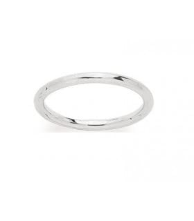 Alliance mariage or blanc 18 carats 2 mm, l'anneau de mariage intemporel TOMI en taille 66.