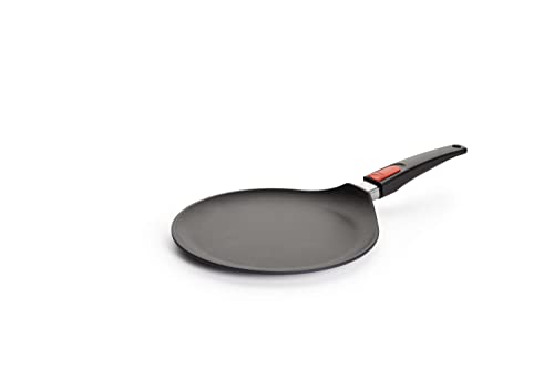 Woll Diamond Lite - Sartén para Crepes (26 cm de diámetro, Mango extraíble, Apta para vitrocerámica, Gas, eléctrica, halógenos, no Apta para inducción, Aluminio Fundido, Revestimiento Antiadherente,