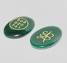 Natural Rose Quartz Zibu Coin | Naturally Energized & Certified Rose Quartz Zibu Coin with Engraved Angelic Symbols and Angel Numbers 528 432 111 | Zibu Coin Comes with Premium Engraved Reiki Coin Box