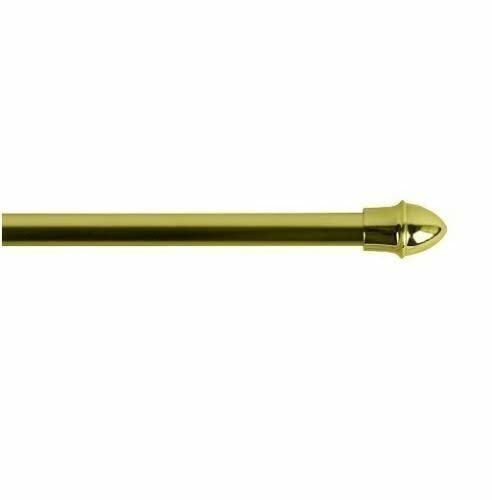 Extendable 12mm Brass Decorative Style Metal Curtain Cafe Rods (135cm-220cm)