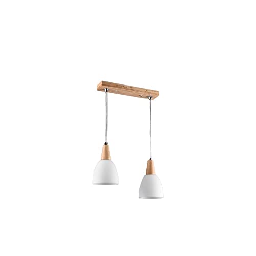 SANBDDLYY 1-2-3 luces moderna y simple lámpara de suspensión de cristal nórdico creativo C luz de madera maciza moda comedor mostrador decoración lámpara E27 portalámparas encantador (color: tres lámp