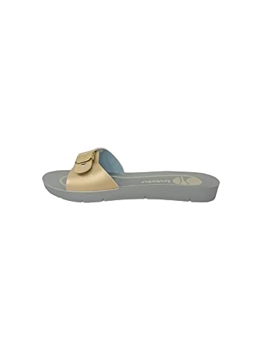 Inblu Ciabatte Donna da Mare a Fascia con Regolazione, Platino,