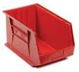 Close-up of the QUANTUM STORAGE SYSTEMS Plastic Storage Bin, showing the label holder and brand markings.
