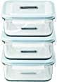 Glasslock Food-Storage Container with Locking Lids and Microwave Safe - Rectangular 14 Ounces