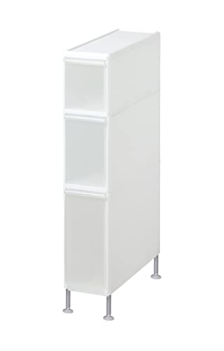 Like-IT Laundry Storage Gap Drawer Slim 3 Tiers (with Detachable Adjuster) Approx. Width 7.3 x Depth 18.3 x Height 36.2-37.2 inches (18.5 x 46.5 x 92-94.5 cm), White, Made in Japan, Can Be Used
