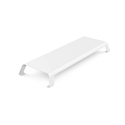Monitor de computadora con estante aumentado y base de aleación blanca 2
