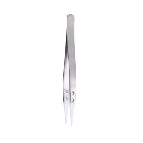 FLYINGSEA Stainless Steel Ceramic Tweezers Antimagnetic High Temperature Resistant Non-Conductive 3000 Degrees