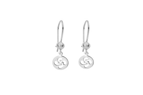 TALISMAN JEWELLERY Pendientes de Plata 925 con cierre gancho - Lauburu, Cruz Vasca (12 MM + cierre)