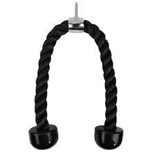 A2ZCARE Combo Tricep Press Down Cable Attachment | Multi-Option: Double D Handle, V-Shaped Bar, Tricep Rope, Rotating Straight Bar (Tricep Rope + Rotating Bar + V Shape) - Thumbnail 7
