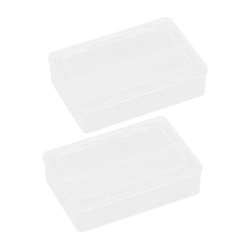 KOMBIUDA Plastic Storage Organizer 2 Compartment Toy Storage Bin Lids Clear Boxes for Toys