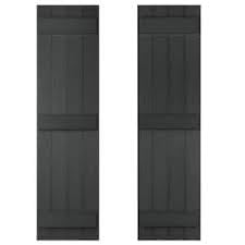 Ply Gem 15 in. x 63 in. Polypropylene 4-Board Closed Board and Batten Shutters Pair in Peppercorn
