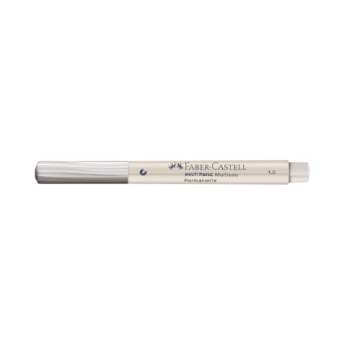 Marcador MultiMark Multisuperfície Permanente Faber-Castell - Preto e Branco, 1.0 (1 pacote c/ 6 est
