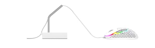 B4, Mouse Bungee per un Maggiore Comfort di gioco Portacavo flessibile per Mouse da Gioco, Piedino Stabile, Fondo Antiscivolo, Pratico e Compatto, Bianco - Mouse gaming - Immagine 5