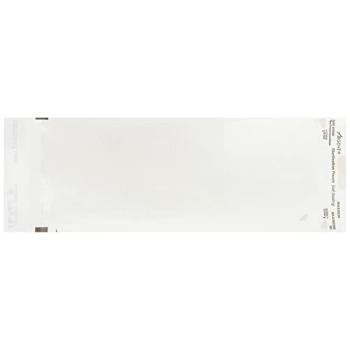 McKesson Argent Sure-Check Self-Sealing Sterilization Pouch, Transparent/Blue, 3 1/2 in x 9 in, 200 Count, 1 Pack