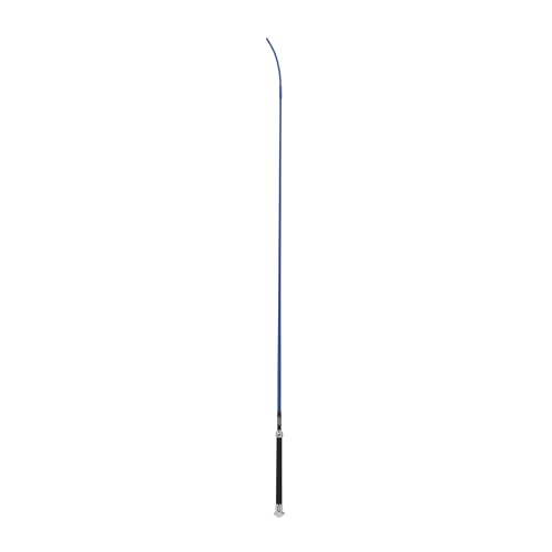 Weaver Livestock Basic Pig Show Whip with Chrome Tipped Handle, Hog Livestock Whip for Show Ring Competition, Leather Pig Whips for Showing