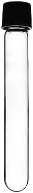 Sterile Culture Tubes, 5ml with PP Screw Cap with Teflon Liner, Borosilicate Glass,12mmx100mm, Round Bottom, Autoclavable, Pack of 24