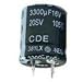 381LX332M050J022, Cap Aluminum Lytic 3300uF 50V 20% (25 X 30mm) Snap-in 10mm 0.07 Ohm 2000mA 3000h 105?C (10 Items)