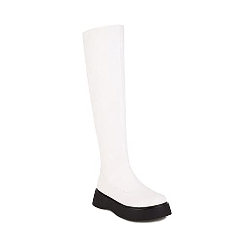 Bottes de chevalier grande taille pour femme finie la fatigue avec la semelle plate