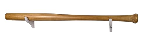 Wandhalterung für Baseballschläger – Halterung quer für Baseball Schläger weiß - Schraubmontage - Made in Germany | Xebtec (waagerecht)