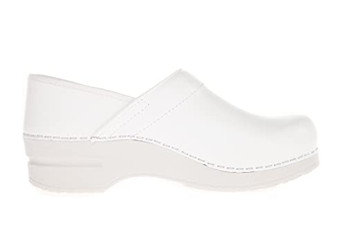 Sanita Pu-Coated Leather Clogs For Women - Arch Support, Durable, Closed-Back, Apma-Approved Slip-On Shoes - White, Womens 6.5-7 #TOP5
