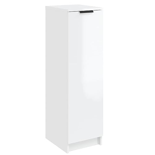 vidaXL Mueble Zapatero Armario Gabinete Estantería Almacenaje Mueble Sala Habitación Almacenamiento Cajones Madera Contrachapada Blanco Brillo