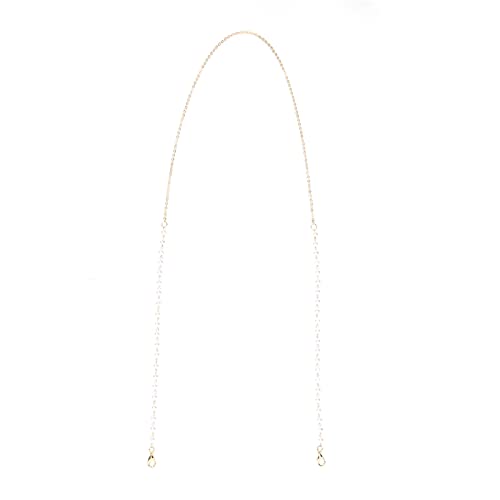 TARSHYRY Cadena de Mufla con Perlas de Imitación, Soporte Seguro y Elegante para Gafas y Mufla, Aleación de 62cm 24,4 Pulgadas