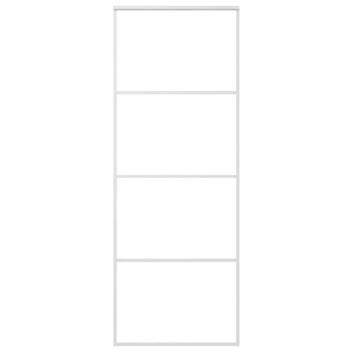 vidaXL Puerta Corredera Herrajes Entrada Corrediza Deslizante Cuarto de Baño Salón Sala de Estar Habitación ESG Vidrio y Aluminio 76x205 cm Blanco