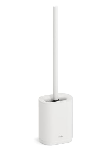 Pure Toilet Brush Matt Silicone Toilet Brush Compact Antibacterial Brush Set White