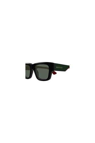 Image of Gucci GG1668S 003 Sunglasses Men's Black /Red /Green Rectangle Shape 52mm