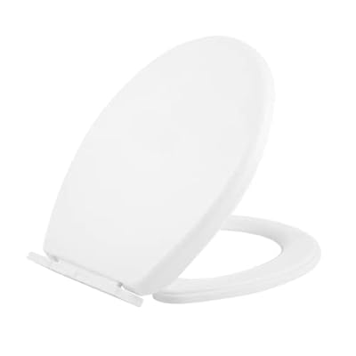 Miibox Removable Round Bowl Matte White Toilet Seat, with Nonslip Grip-Tight Never Loosen Bumpers Prevent Shifting, No Slamming Slow and Quiet-Close Seat, Quick Release for Easy Cleaning