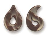Dobla Belgian Chocolate Decor, Puccini, 295 Count Premium Dark and White Chocolate, Modern Teardrop Design, Elegant Decorations for Cakes and Pastries Ideal for Gourmet Presentations and Bulk Use
