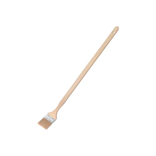 Handelskönig Fassadenpinsel 9. Stärke Pinsel mit extra langem Stiel (80 cm) Eckpinsel Flachpinsel Naturborste 80 mm rostbeständige Zwinge