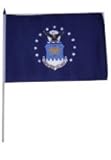 One Dozen Polyester Air Force Stick Flags, 12' x 18'