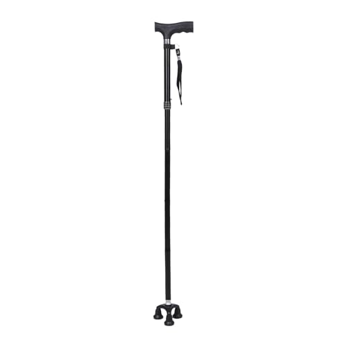 Yardwe Bastón: Bastón telescópico Plegable de Metal Ajustable con Correa para la muñeca, muleta Extensible portátil para Personas Mayores discapacitadas