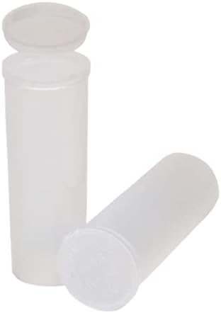 Philips Empty Prescription Pop Top Vial Made in USA Pack of 75 Dry Herb Containers with Child Resistant Translucent Clear Color 60 Dram Medical Pharmacy Pill Bottles