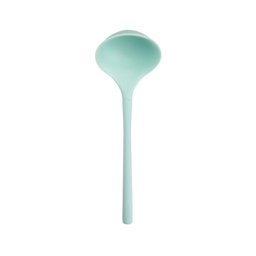 Image of Tovolo Flex Core Small Silicone Ladle Aqua Seafoam Green Heat Safe Silicone Soup Ladle BPA Free, Dishwasher Safe Small Kitchen Ladle with Precision Pour Lip for Serving Sauces Soups Gravies