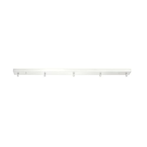 AstrizLamp 5 Agujero Embellecedor Lampara Techo 80cm Rectangular Roseta de Techo de Metal Blanco Hierro Cubierta Lámpara de Techo 5 vía Fijación al Techo con Accesorio para plafones lámparas colgantes